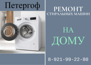 Ремонт стиральных машин в Петродворцовом районе на дому Петергоф 89219922980
